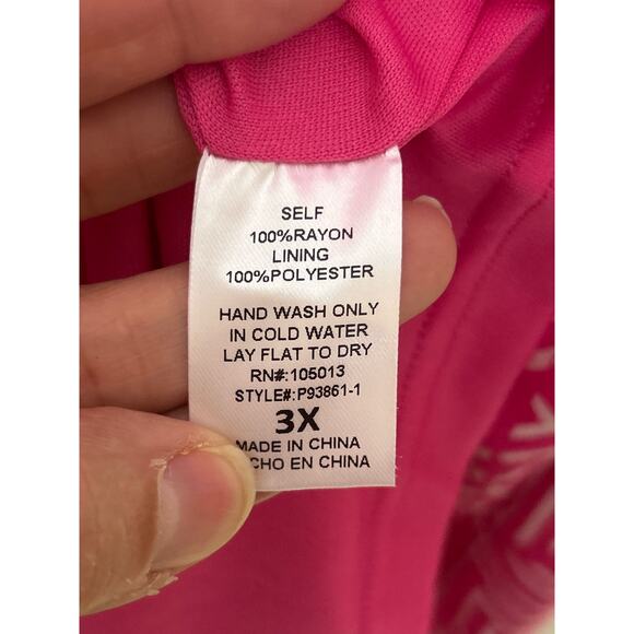 Savanna Jane Women’s Plus 3X Pink Embroidered Lightweight Mini Shift Dress NEW - Picture 7 of 8
